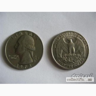Quarter dollar 1972г. USA перевёртыш