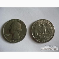 Quarter dollar 1972г. USA перевёртыш