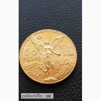 Золотая монета Мексики, 37.5гр золота ра в Москве
