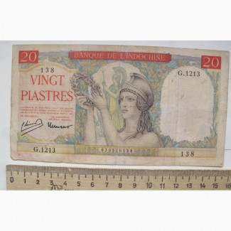 Индокитайская банкнота 20 пиастров, старый Индокитай