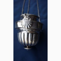 Старинная подвесная серебряная лампада в стиле Ампир. Мастерская «И.Т.». СПб, 1832г