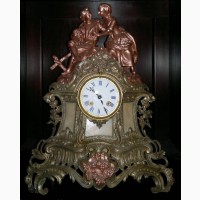 Часы каминные, бронза, Франция, 19 век