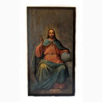 Алтарная икона Господь Вседержитель на троне со сферой. Российская Империя XIX век