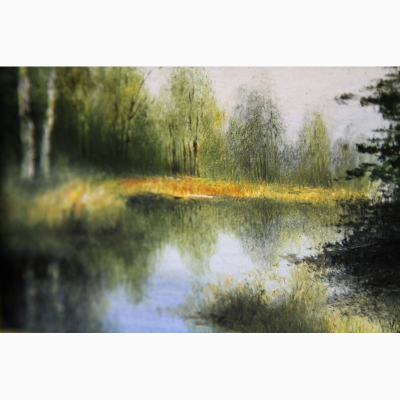 Фото 4. Продается Картина-миниатюра Лесное озеро. Крюков 1994 год