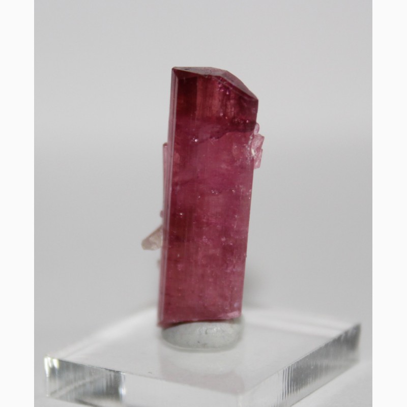 Фото 2. Кристалл розового турмалина с головкой, кварц