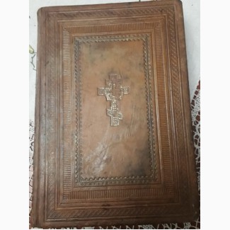 Церковная книга Октоих, кожаный переплет, отличная сохранность, 19 век